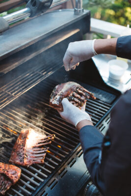 grilled racks of lamb scaled