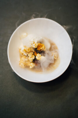 sticky toffee pudding with liquid nitrogen scaled