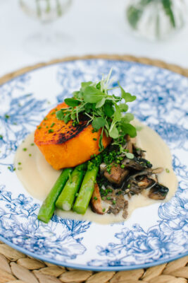 sweet potato steak parsnip puree mushrooms asparagus scaled