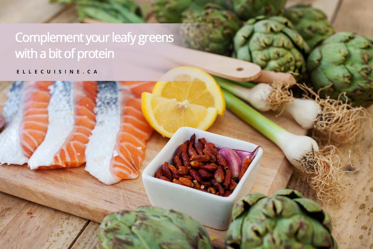 Complement your leafy greens with a bit of protein