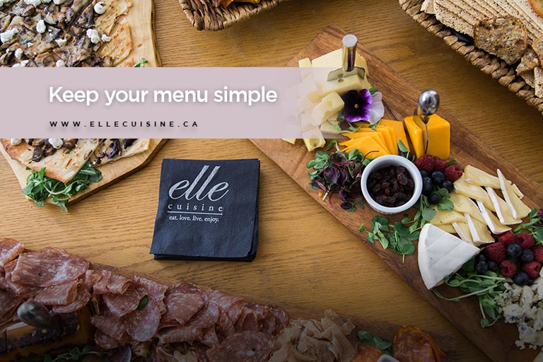 Keep your menu simple 
