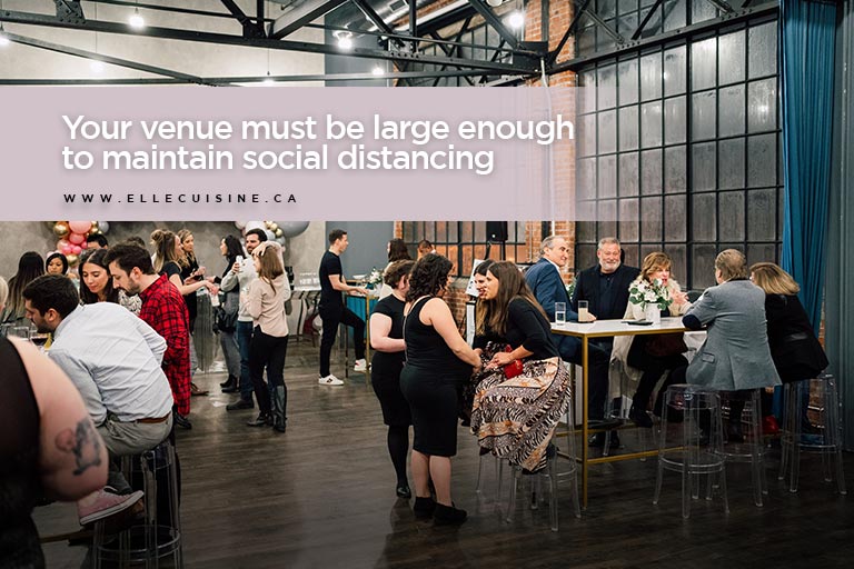 Your venue must be large enough to maintain social distancing